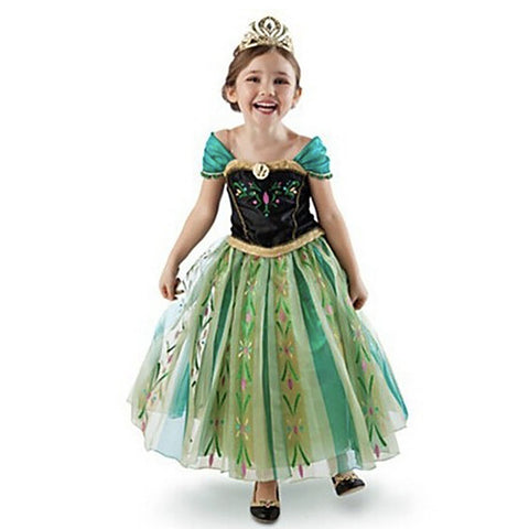Fancydresswale Anna dress for girls green