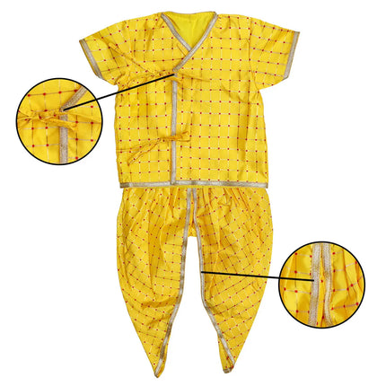 FancyDressWale Krishna dress set for Baby boys and kid with accessories-yellow Fancydresswale
