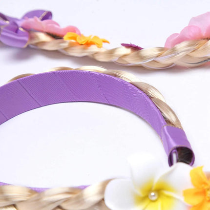 FancyDressWale Long Hair Rapunzel Princess Hairpiece Long 29" Cosplay Braided Wigs for Girls Princess Dress Up Accessories (Purple Yellow Crown) Fancydresswale.com