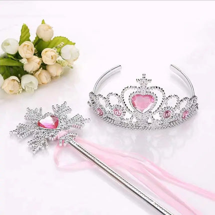 FancyDressWale Princess Dress Up Princess Silk Wands Tiaras and Crowns for Little Girls Gem Wand Gold Set fancydresswale.com