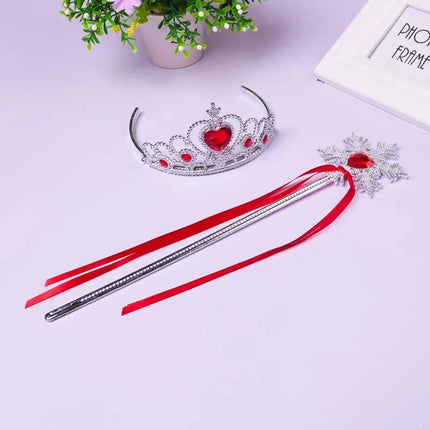 FancyDressWale Princess Dress Up Princess Silk Wands Tiaras and Crowns for Little Girls Gem Wand Gold Set fancydresswale.com
