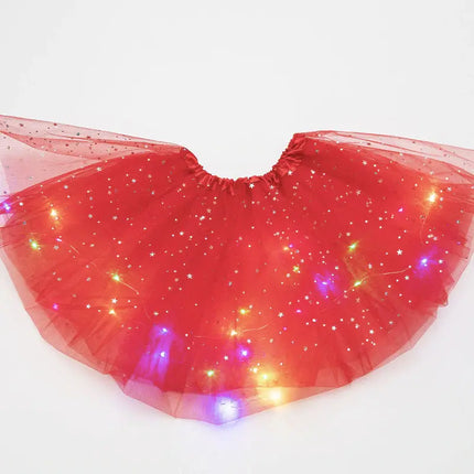 FancyDressWale Unicorn Red Tutu LED Skirt and Top Birthday Dress for Girls-B6 Fancydresswale