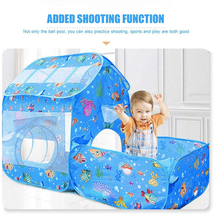 Fancydresswale 3 in1 Kids Play Tent with Play Tunnel, Ball Pit, Basketball Hoop for Boys & Girls fancydresswale.com