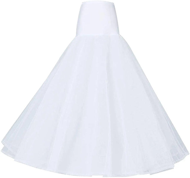 Fancydresswale A-line white Tutu Under Skirt Full Gown Floor-Length Woman tulle  Bridal Dress Gown Slip Petticoat - Free Size White Fancydresswale.com