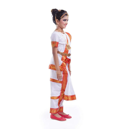 Fancydresswale Bharatnatyam dance Dress with Heavy Jewellery Combo - 10 Ornaments Fancydresswale