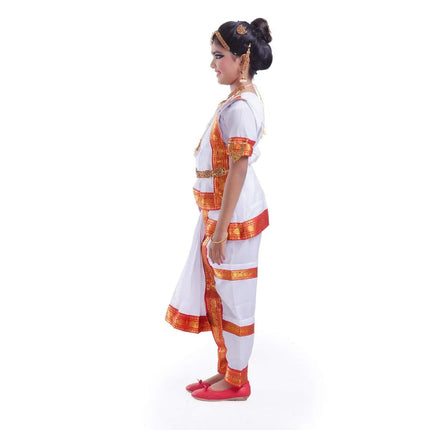 Fancydresswale Bharatnatyam dance Dress with Heavy Jewellery Combo - 10 Ornaments Fancydresswale