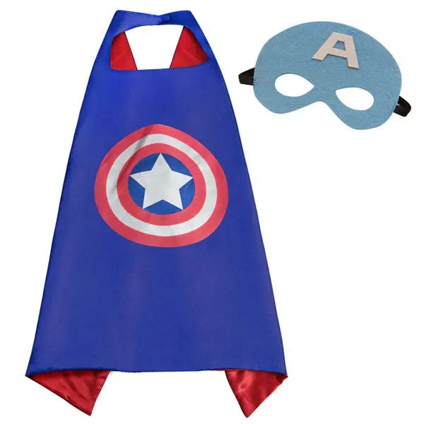 Dress Up America Superhero Costume For Kids - Cape & Mask Set, Reversible Mask, One Size Fits Most 3-12 Years