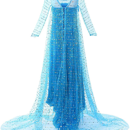 Fancydresswale Elsa Birthday Party Dress Up for Little Girls with Crown,Wand,Gloves Accessories 3-12 Years, Blue fancydresswale.com