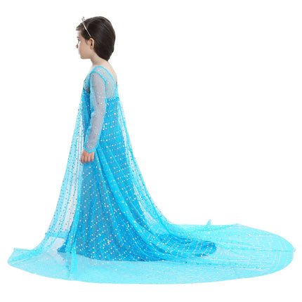 Fancydresswale Elsa Birthday Party Dress Up for Little Girls with Crown,Wand,Gloves Accessories 3-12 Years, Blue fancydresswale.com