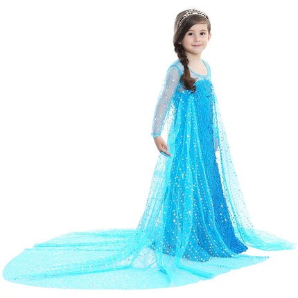 Fancydresswale Elsa Birthday Party Dress Up for Little Girls with Crown,Wand,Gloves Accessories 3-12 Years, Blue fancydresswale.com