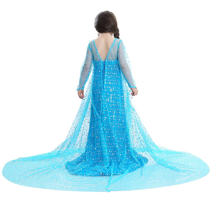 Fancydresswale Elsa Birthday Party Dress Up for Little Girls with Crown,Wand,Gloves Accessories 3-12 Years, Blue fancydresswale.com