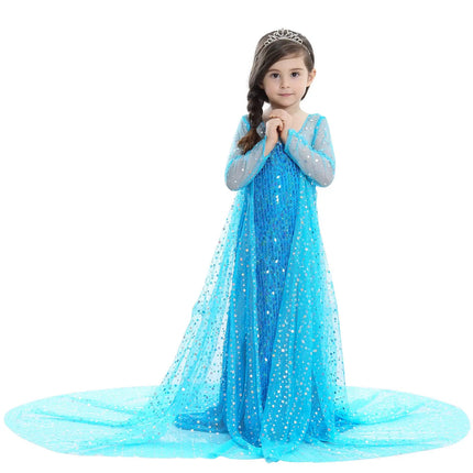 Fancydresswale Elsa Birthday Party Dress Up for Little Girls with Crown,Wand,Gloves Accessories 3-12 Years, Blue fancydresswale.com