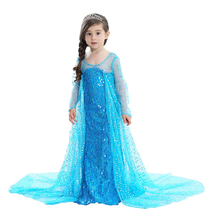 Fancydresswale Elsa Birthday Party Dress Up for Little Girls with Crown,Wand,Gloves Accessories 3-12 Years, Blue fancydresswale.com