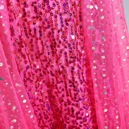 Fancydresswale Elsa Princess Birthday Party Dress for Little Girls with Crown,Wand,Gloves Accessories 3-12 Years, Rose Red fancydresswale.com