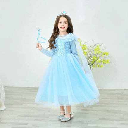 Fancydresswale Elsa frozen princess pageant full sleeve Birthday dress for Girls fancydresswale.com