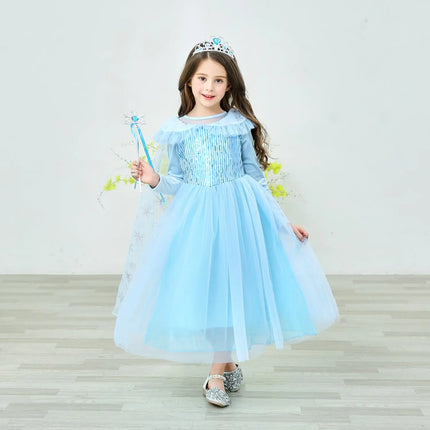 Fancydresswale Elsa frozen princess pageant full sleeve Birthday dress for Girls fancydresswale.com