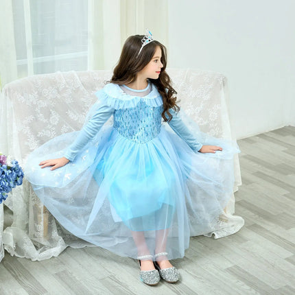 Fancydresswale Elsa frozen princess pageant full sleeve Birthday dress for Girls fancydresswale.com