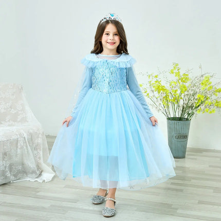 Fancydresswale Elsa frozen princess pageant full sleeve Birthday dress for Girls fancydresswale.com