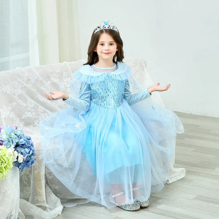 Fancydresswale Elsa frozen princess pageant full sleeve Birthday dress for Girls fancydresswale.com