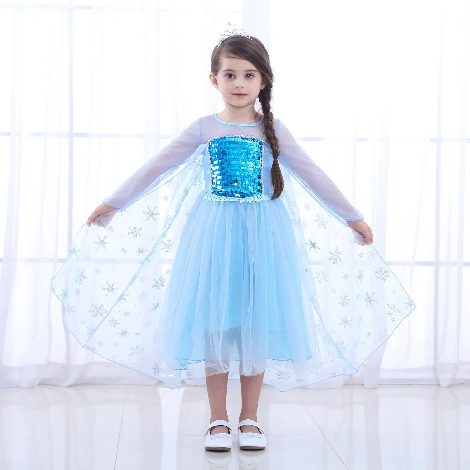 Fancydresswale Frozen Elsa Girl Princess Dress Cosplay costume