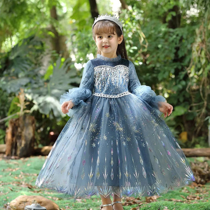 Fancydresswale Frozen Elsa Girl Princess dress Cosplay costume - Grey fancydresswale.com