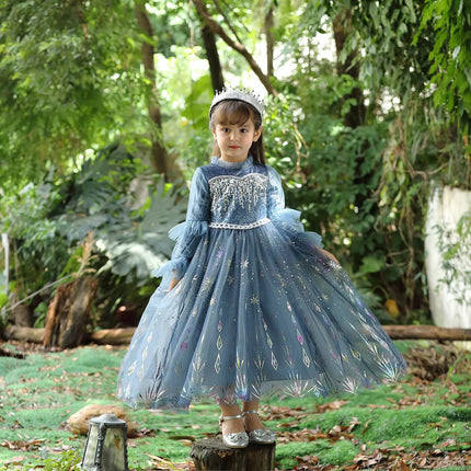 Fancydresswale Frozen Elsa Girl Princess dress Cosplay costume - Grey fancydresswale.com