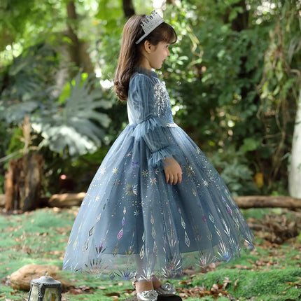 Fancydresswale Frozen Elsa Girl Princess dress Cosplay costume - Grey fancydresswale.com