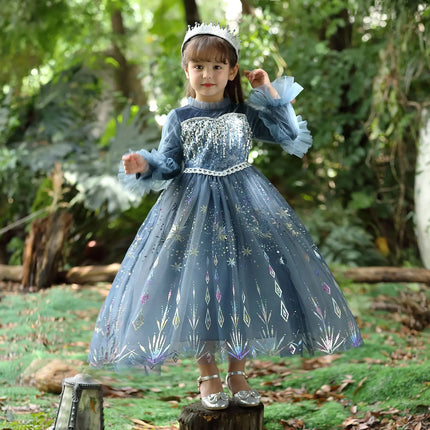 Fancydresswale Frozen Elsa Girl Princess dress Cosplay costume - Grey fancydresswale.com