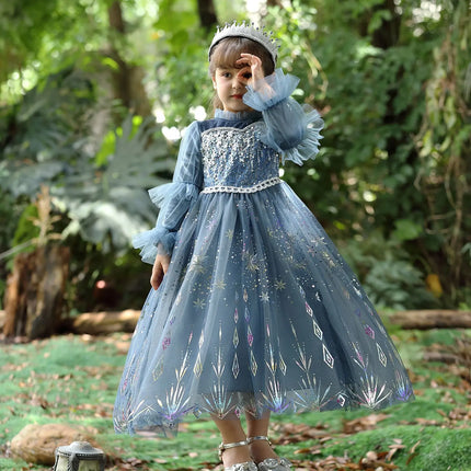 Fancydresswale Frozen Elsa Girl Princess dress Cosplay costume - Grey fancydresswale.com