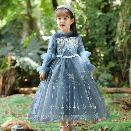 Fancydresswale Frozen Elsa Girl Princess dress Cosplay costume - Grey fancydresswale.com