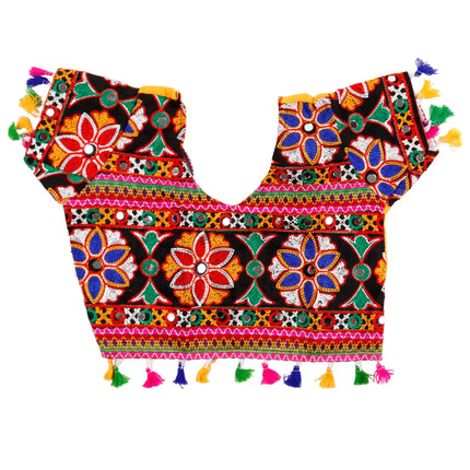 Fancydresswale Full Embroided Girls Ethnic Lehenga Choli and Dupatta Colour Yellow Gujrati Girl Navratri Dress Fancydresswale