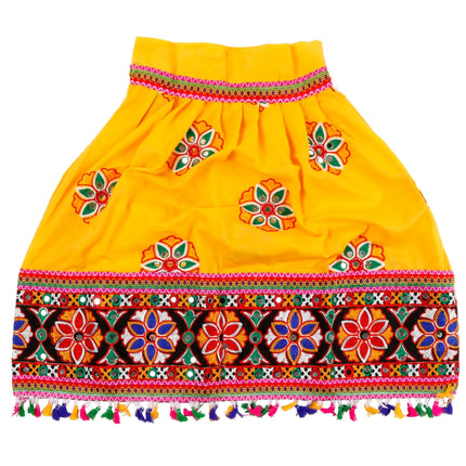 Fancydresswale Full Embroided Girls Ethnic Lehenga Choli and Dupatta Colour Yellow Gujrati Girl Navratri Dress Fancydresswale
