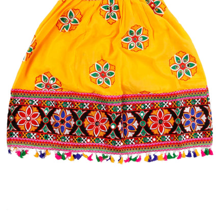 Fancydresswale Full Embroided Girls Ethnic Lehenga Choli and Dupatta Colour Yellow Gujrati Girl Navratri Dress Fancydresswale