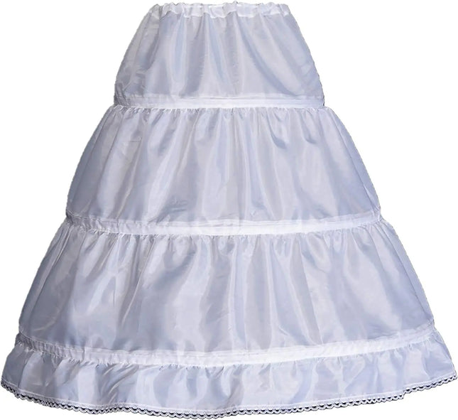 Fancydresswale Girls' 1 2 3 Hoops Petticoat Full Slips Flower Girls Crinoline Cancan Skirts for Ball Gowns 1-12 Year Old Fancydresswale