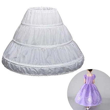 Fancydresswale Girls' 1 2 3 Hoops Petticoat Full Slips Flower Girls Crinoline Cancan Skirts for Ball Gowns 1-12 Year Old Fancydresswale