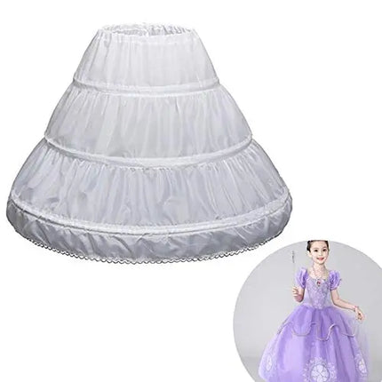 Fancydresswale Girls' 1 2 3 Hoops Petticoat Full Slips Flower Girls Crinoline Cancan Skirts for Ball Gowns 1-12 Year Old Fancydresswale