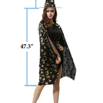 Fancydresswale Halloween Cloak Cape Unisex Adult Role Play Dress up Costume- Black Fancydresswale