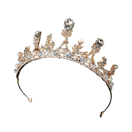 Fancydresswale Jeweled Baroque Quee Rhinestone Wedding Crowns and Tiaras for Women, Costume Accessories with Gemstones Fancydresswale