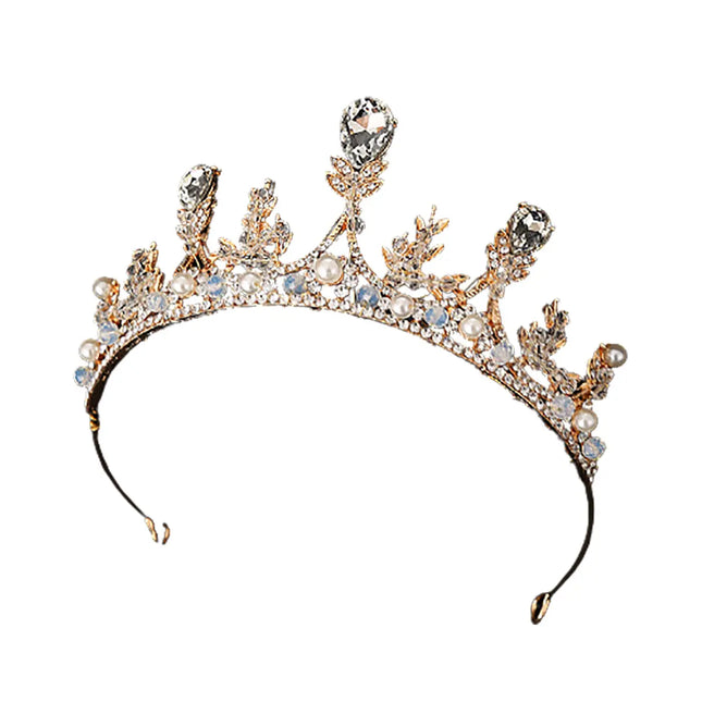 Fancydresswale Jeweled Baroque Quee Rhinestone Wedding Crowns and Tiaras for Women, Costume Accessories with Gemstones Fancydresswale
