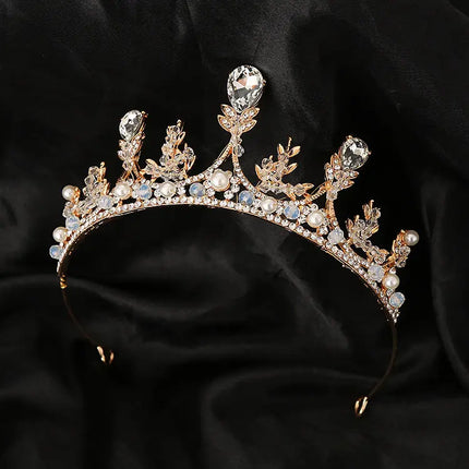 Fancydresswale Jeweled Baroque Quee Rhinestone Wedding Crowns and Tiaras for Women, Costume Accessories with Gemstones Fancydresswale