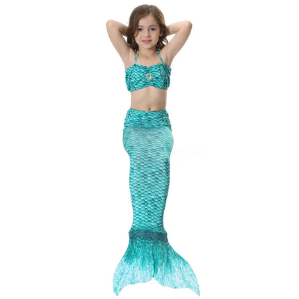 Fancydresswale Mermaid swimming costume bikini for Girls- Green Blue Fancydresswale.com