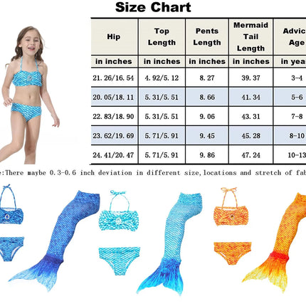 Fancydresswale Mermaid swimming suit bikini for Girls- Blue Fancydresswale.com