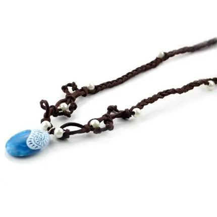 Fancydresswale Moana Magical Seashell Blue Pendant, Faux Leather and Resin Necklace.Birthday Cosplay Party Supplies Fancydresswale