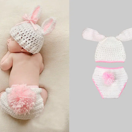 Fancydresswale Newborn Baby Bunny Photography Prop Costume Crochet Knit Hat  Outfit Set for Boy Girl fancydresswale.com