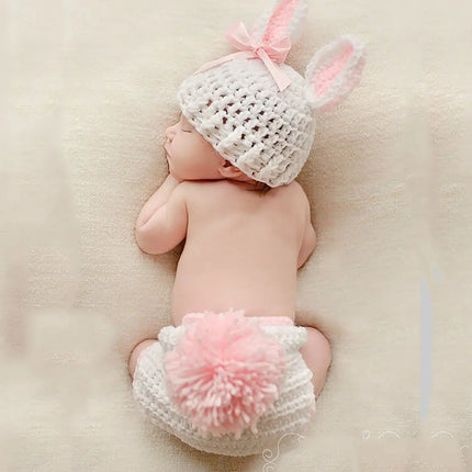 Fancydresswale Newborn Baby Bunny Photography Prop Costume Crochet Knit Hat  Outfit Set for Boy Girl fancydresswale.com