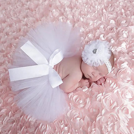 Fancydresswale Newborn Photography Props Tutu Skirt dress 0-3 Months Girl Princess Costume Prop, White fancydresswale.com