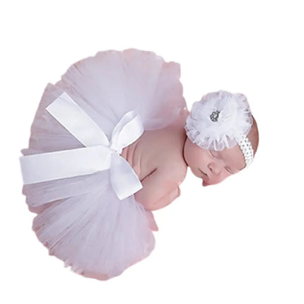 Fancydresswale Newborn Photography Props Tutu Skirt dress 0-3 Months Girl Princess Costume Prop, White fancydresswale.com