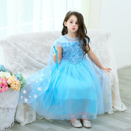 Fancydresswale Princess Elsa Party Dress with,Crown,Necklace,Earrings,Gloves Accessories 3-8 Years fancydresswale.com
