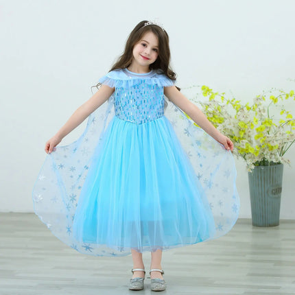 Fancydresswale Princess Elsa Party Dress with,Crown,Necklace,Earrings,Gloves Accessories 3-8 Years fancydresswale.com
