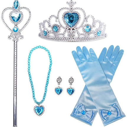 Fancydresswale Princess Elsa Party Dress with,Crown,Necklace,Earrings,Gloves Accessories 3-8 Years fancydresswale.com